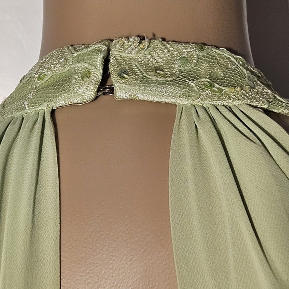 Ignite Evenings by Carol Lin Chartreuse Green Halter Dress - Picture 8 of 13